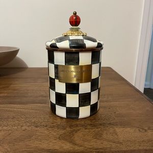 Mackenzie Childs courtly check enamel canister medium